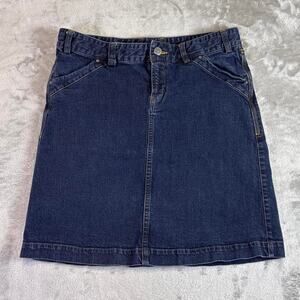 Mountain Hardwear Skirt Womens Sz Small Blue Denim Dark Wash Cotton